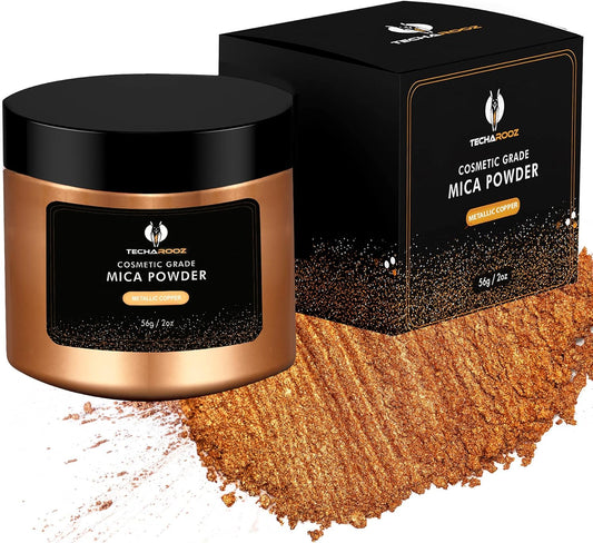 Metallic Copper Mica Powder for Epoxy Resin 56g / 2oz. Jar – TECHAROOZ 2 Tone Resin Dye Color Pigment Powder for Lip Gloss, Nails, Colorant for Slime Bath Bombs Soap Making & Polymer Clay