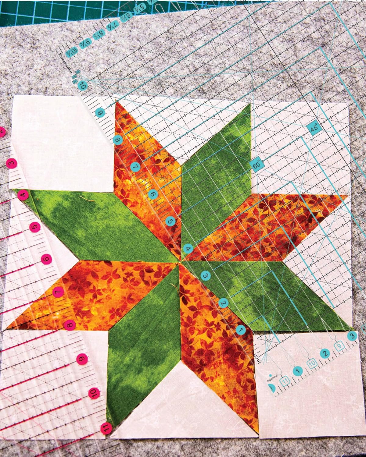 Quilting Ruler for Precise Fabric Cutting 11.5" x 10.5" Quilt Rulers Quilting Sewing Tools Slotted Rulers for Accurate Measurements and Easy Cutting Fabrics Green