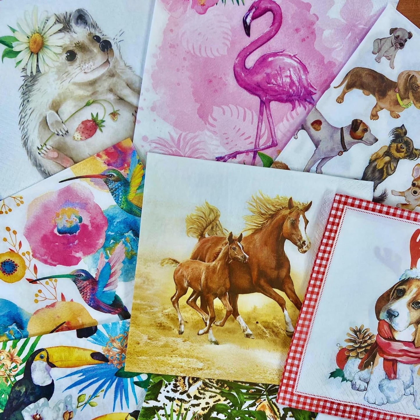 Mystery Pack Decoupage Paper Napkins, 20-ct Assorted Surprise Napkins, Decorative Napkins Random For Art Craft Junk Journal, 20 Different Designs