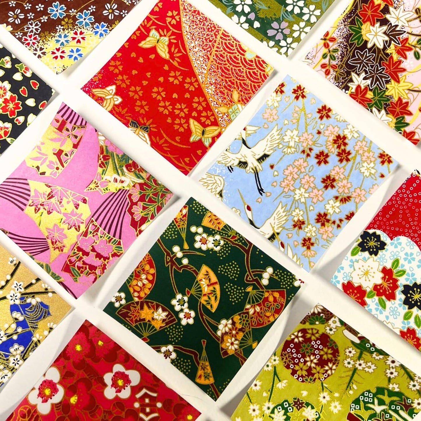 50 Origami Paper Yuzen Washi Paper Different Patterns Japanese Print 3x3 inches for Wedding Decor Japanese Designs, Mixed Patterns for Origami, Scrapbooking, DIY Gifts Origamipolly