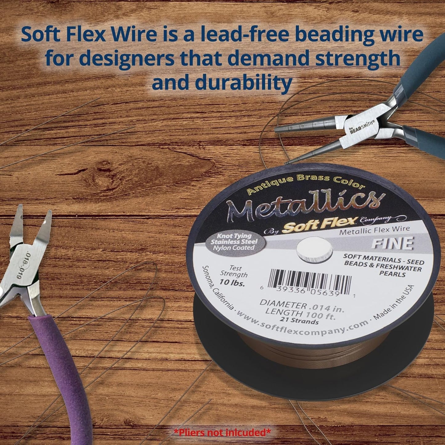Soft Flex 21 Strand Beading Wire - Fine 0.14 Diameter - 100 Feet Design Wire