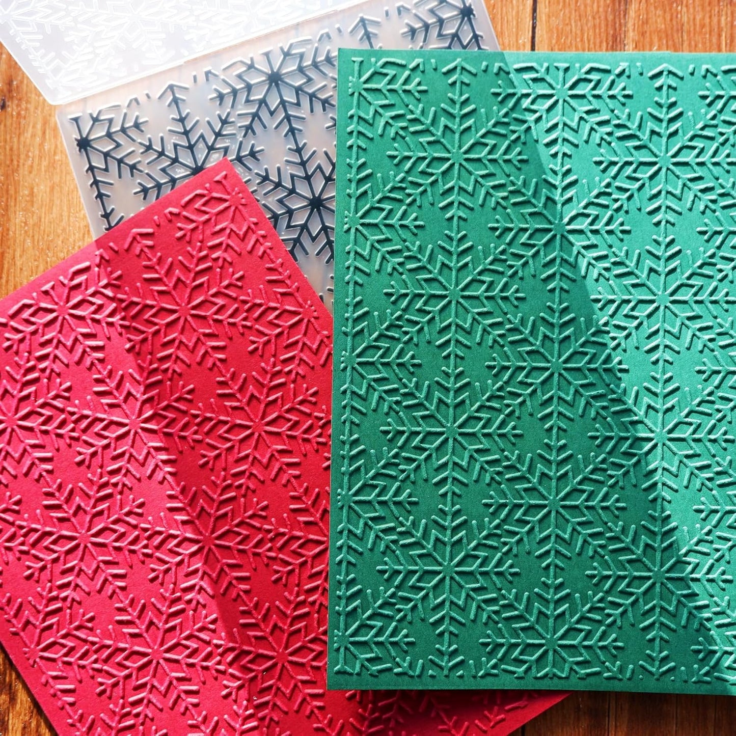 Arbuya Snowflakes Background Plastic Embossing Folders for Card Making Christmas Impression Embossing Folder for Scrapbooking Paper Crafting Home Decoration