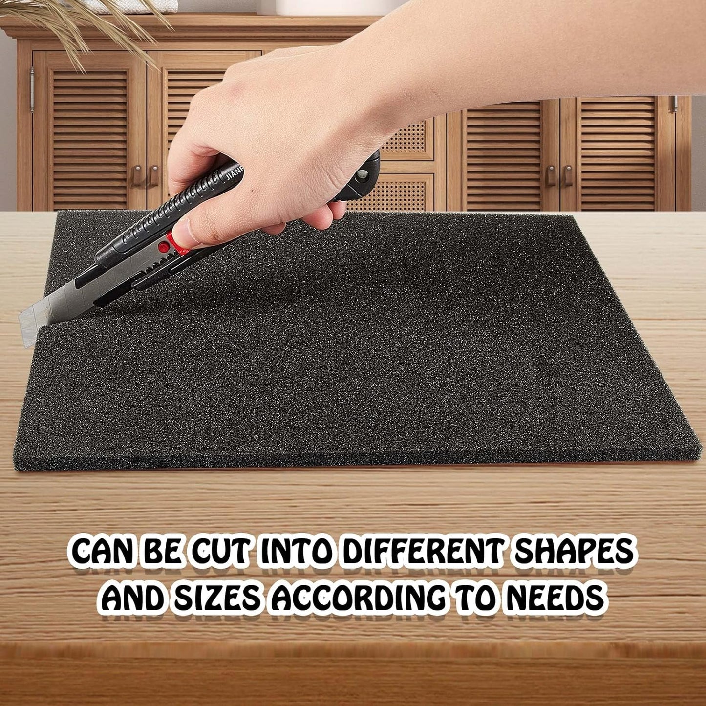 Amylove Polyurethane Foam 24" x 72" High Density Cushion Upholstery Foam Sheet for Seat Replacement DIY Projects Chairs Headboards Sofas Home (1/4" X 24" X 72",Black)