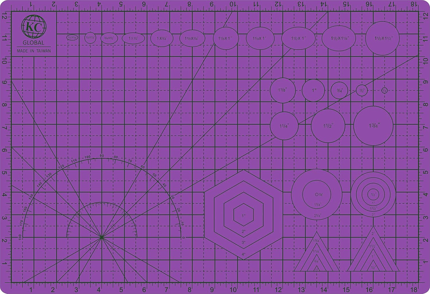 KC GLOBAL A3 (19"x13") Professional Grade Self-Healing Cutting Mat (Purple) - Odor-Free, Double-Sided, Eco-Friendly, Non-Slip, Premium Desk mat for DIY, Crafting, Model Building,and Art Projects