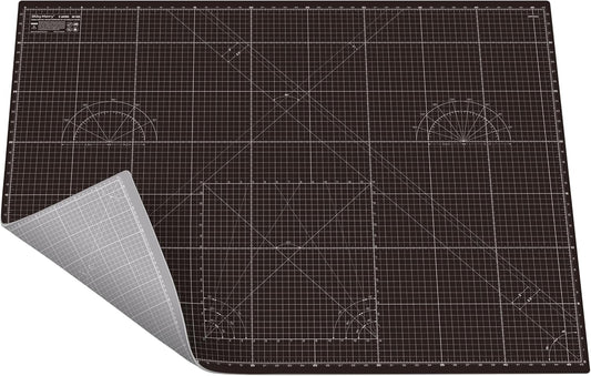 Shiny Merry Self Healing Cutting Mat A0 36"x48" – Double Sided 5-Ply Craft Mat for Sewing, Quilting, Fabric, Scrapbooking – Black/Gray