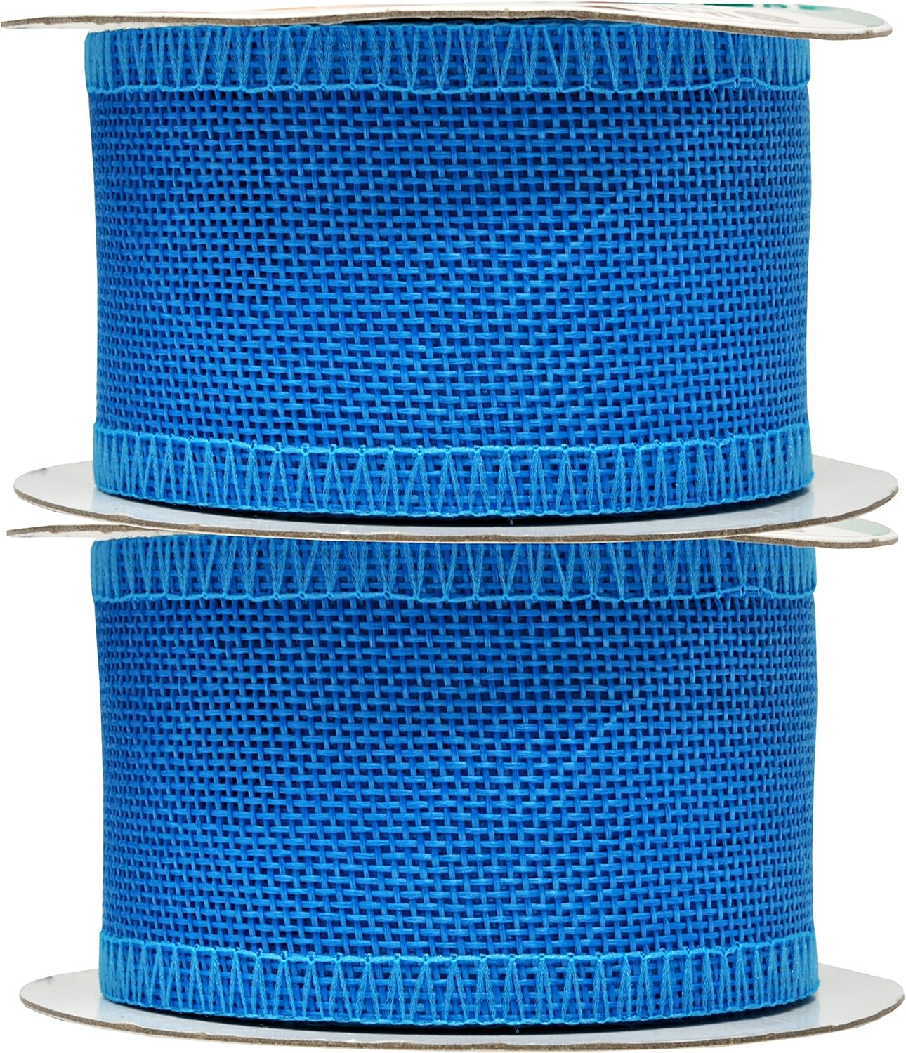 Mandala Crafts Sky Blue Burlap Ribbon 2 Inches Wide Jute Ribbons for Crafts - 20 Yds Roll Rustic Burlap Wrap Trim Ribbons for Wreaths Bows Wedding Party Decoration