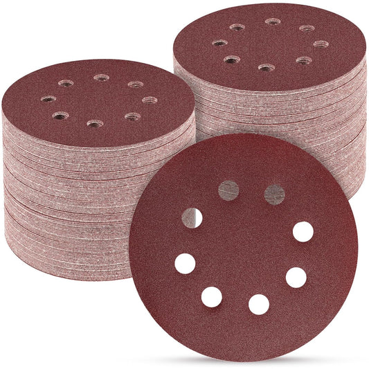 100 PCS 5 Inch Sanding Discs 320 Grit, Round Hook and Loop Sandpaper for Random Orbital Sander
