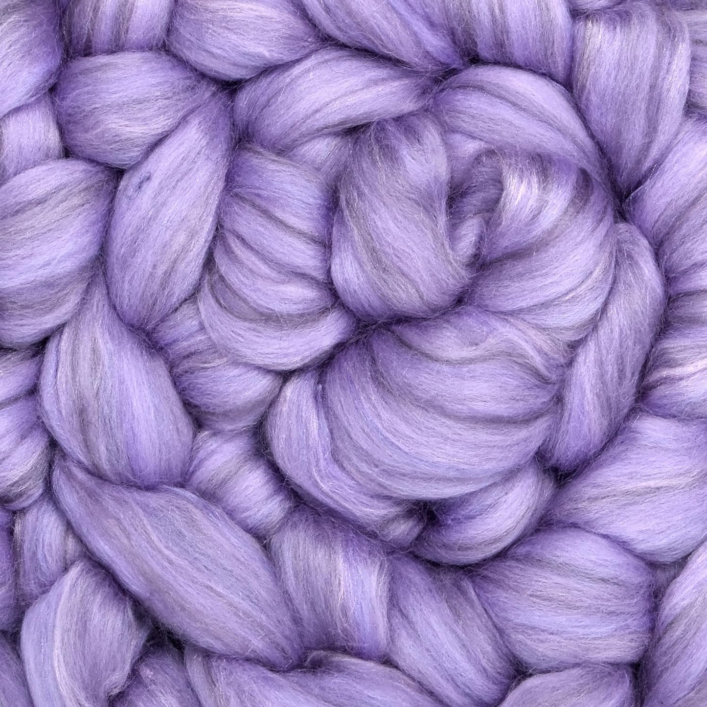 Merino Silk Luxe Tonal Designer Blend. Superfine Merino, Mulberry Silk, Tussah Silk. Top Roving for Spinning or Felting. Lilac Luster 1oz