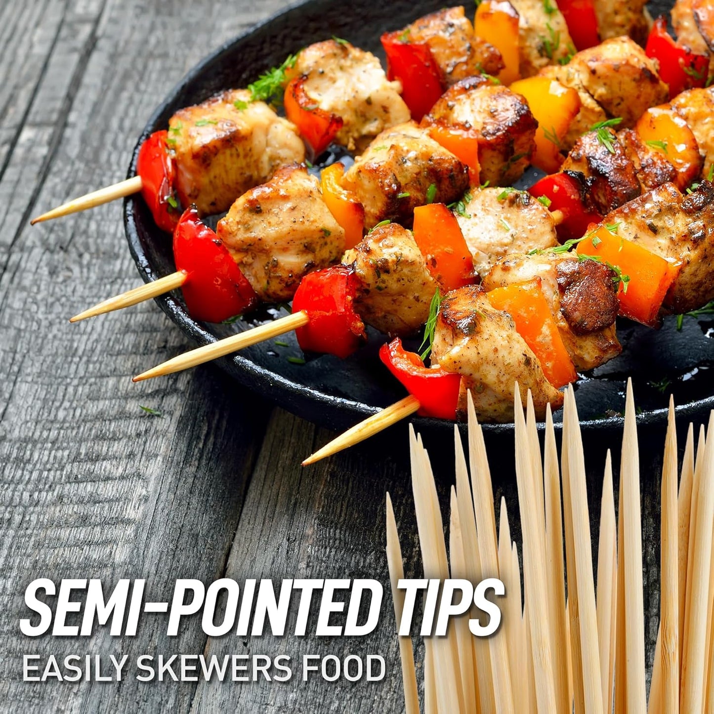 Zulay 120 Pack Bamboo Wooden Skewers - 17.5" Marshmallow Roasting Sticks & Barbeque Skewers For Campfire - Authentic Bamboo Sticks & Smores Sticks For Grilling Hotdogs, Kabobs, BBQ, & More