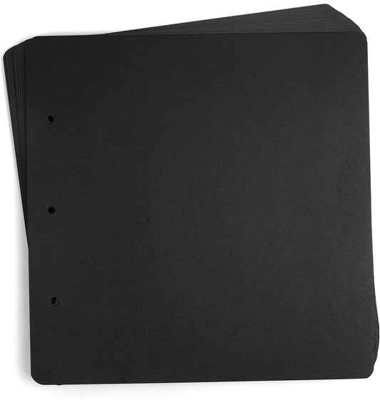 10 Sheets Double Sided 9.84 x 10.24 inch Refill Pages - Acid Free Additional Thick Craft Paper Cardboard for All Series ADVcer 10x10 Three-Ring Loose-Leaf Binder Photo Album Scrapbook (Black)