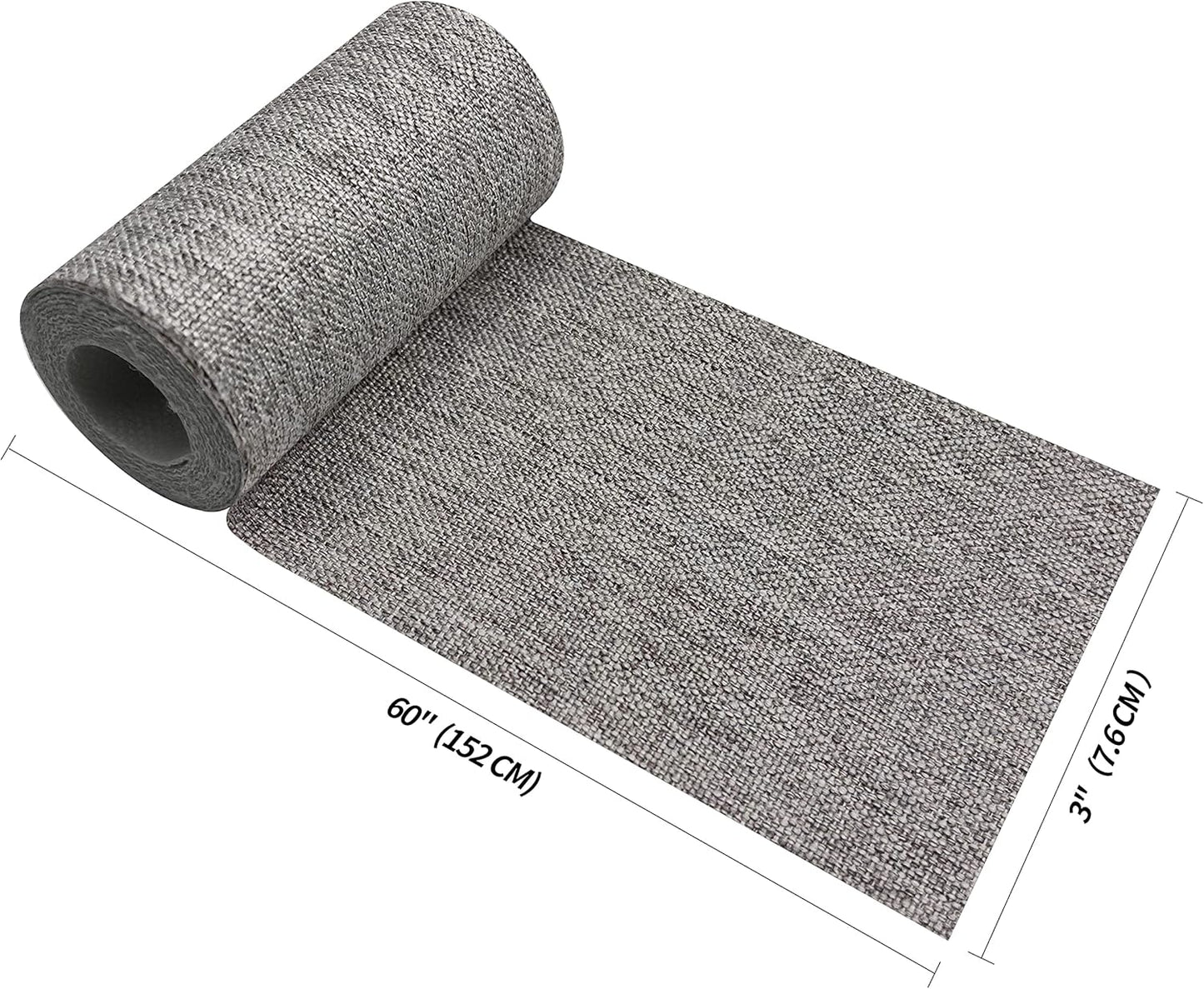 King Mountain Premium Linen Fabric Iron-on Repair Patch, Inside&Outside 3"x60" With Backing Glue, Decorative Kit (Medium Grey)