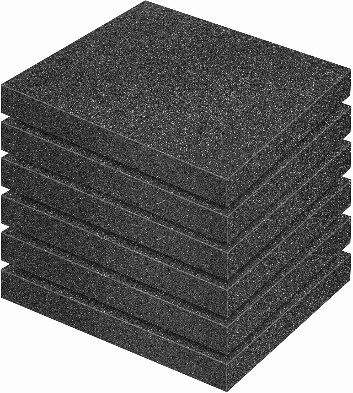 6 Pcs Polyurethane Foam Sheet, 16 x 12 x 1.5 Inch Foam Inserts for Cases Cuttable Polyurethane Foam Pads Tool Box Foam for Cases Camera Toolbox Storage and Crafts