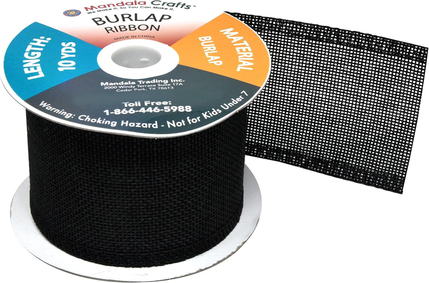 Mandala Crafts Black Burlap Ribbon 2.5 Inches Wide Jute Ribbons for Crafts - 20 Yds Roll Rustic Burlap Wrap Trim Ribbons for Wreaths Bows Wedding Party Decoration