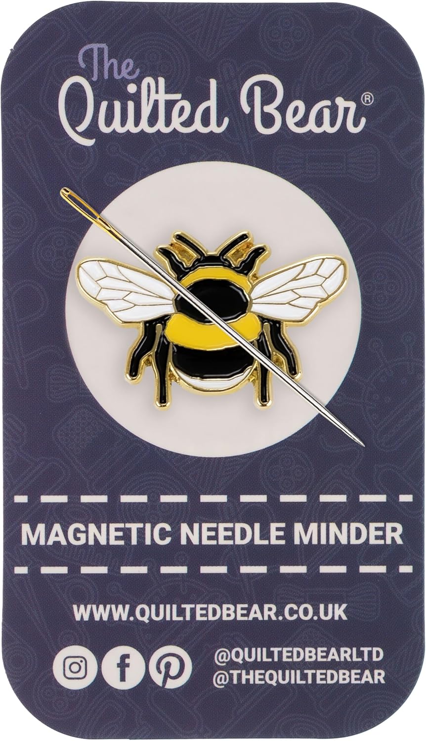 The Quilted Bear Needle Minder - Needle Minder Magnet for Keeping Sewing & Embroidery Needles, Cross Stitch Needles Safe - Stress Free Stitching Cross Stitch Supplies & Embroidery Supplies (Bee)