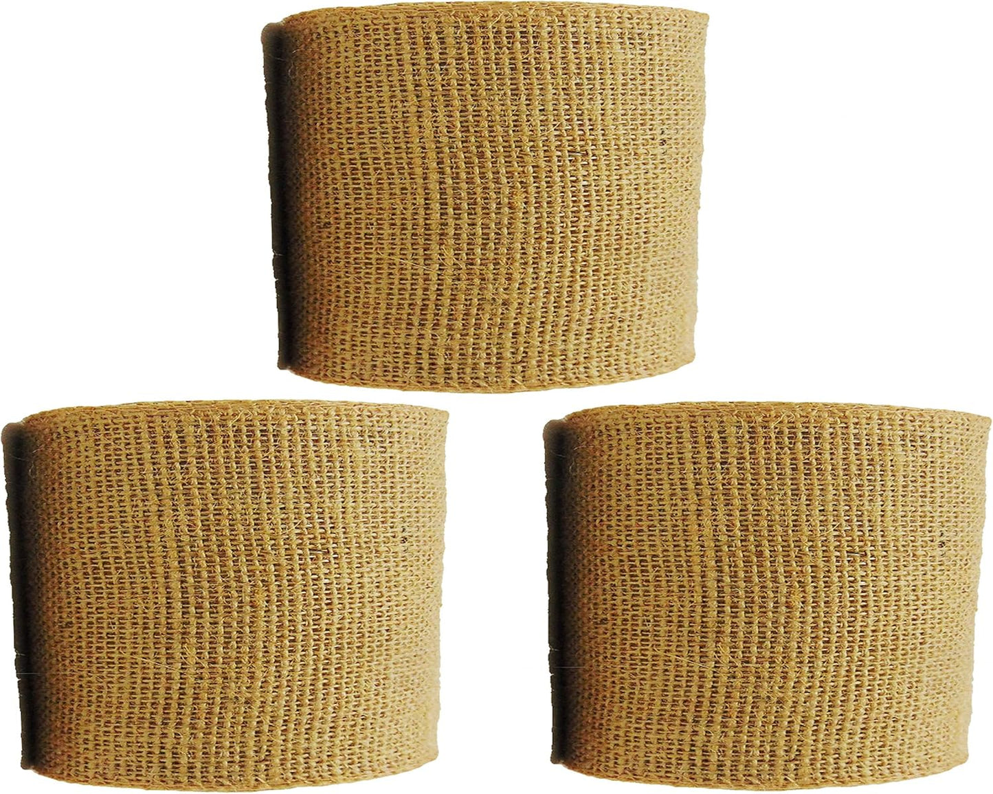 3 Pack- 90 Ft, Burlap Ribbon 2 1/2" x 10 Yards Natural Jute 2.5 Inch 30ft roll (Natural, 2 1/2" X 10Yards) Total 30 Yards
