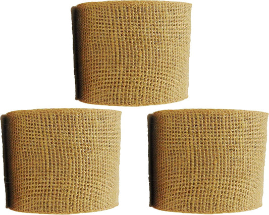 3 Pack- 90 Ft, Burlap Ribbon 2 1/2" x 10 Yards Natural Jute 2.5 Inch 30ft roll (Natural, 2 1/2" X 10Yards) Total 30 Yards