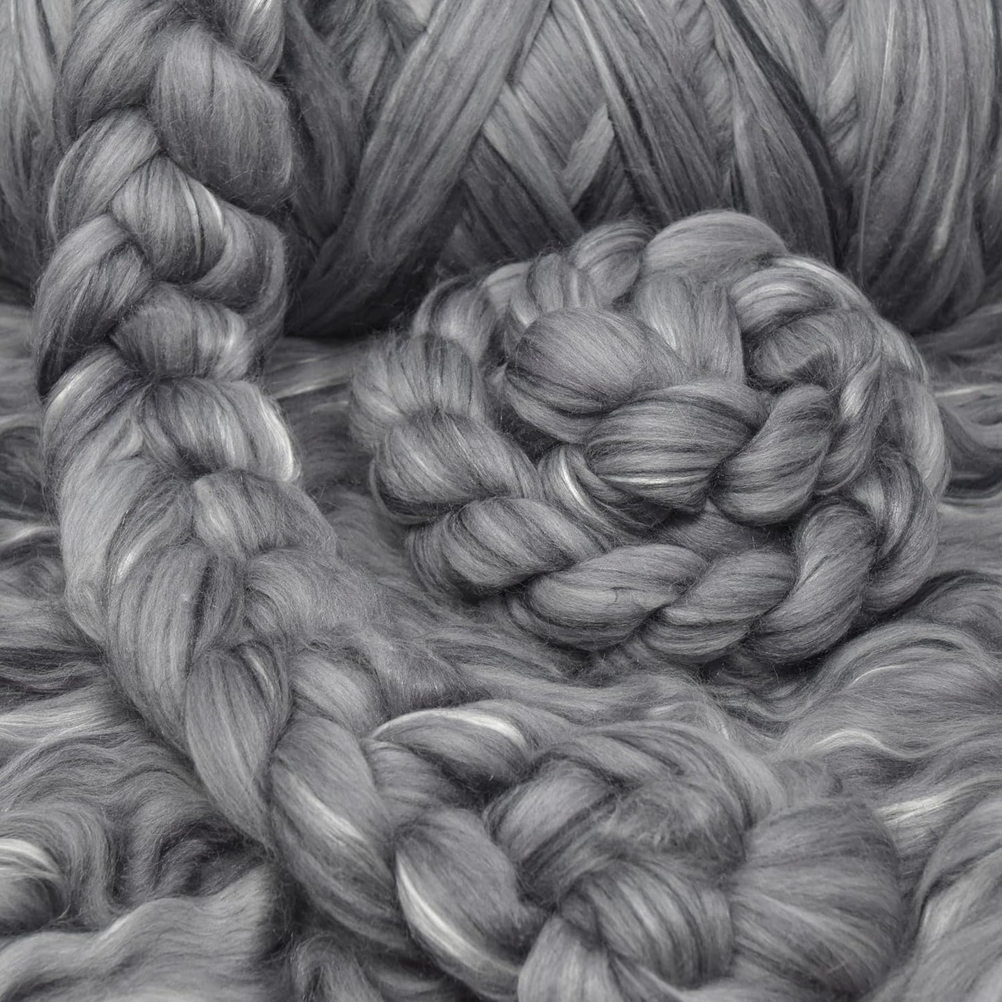 Merino Silk Luxe Tonal Designer Blend. Superfine Merino, Mulberry Silk, Tussah Silk. Top Roving for Spinning or Felting. Stardust 4oz