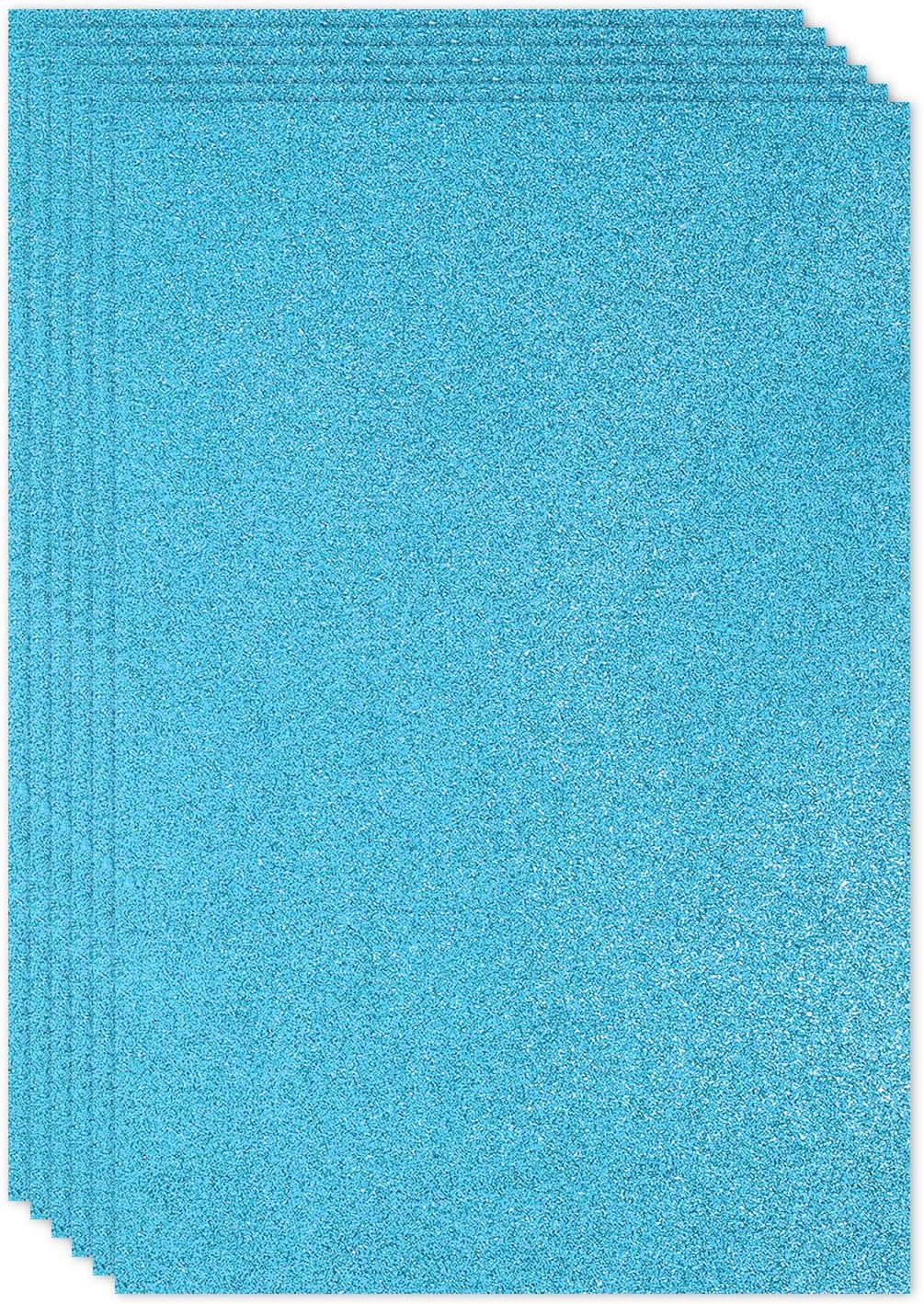 PATIKIL 2mm(1/10") Thick Non Adhesive Glitter Foam Sheet 16x24inch(40x60cm) Blue, EVA Shiny Foam Board for Craft, 6 Pcs