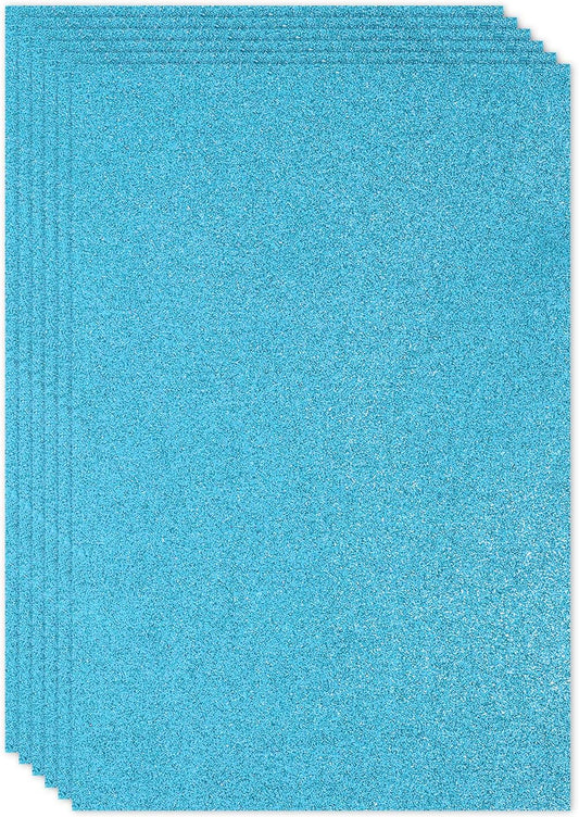 PATIKIL 2mm(1/10") Thick Non Adhesive Glitter Foam Sheet 16x24inch(40x60cm) Blue, EVA Shiny Foam Board for Craft, 6 Pcs