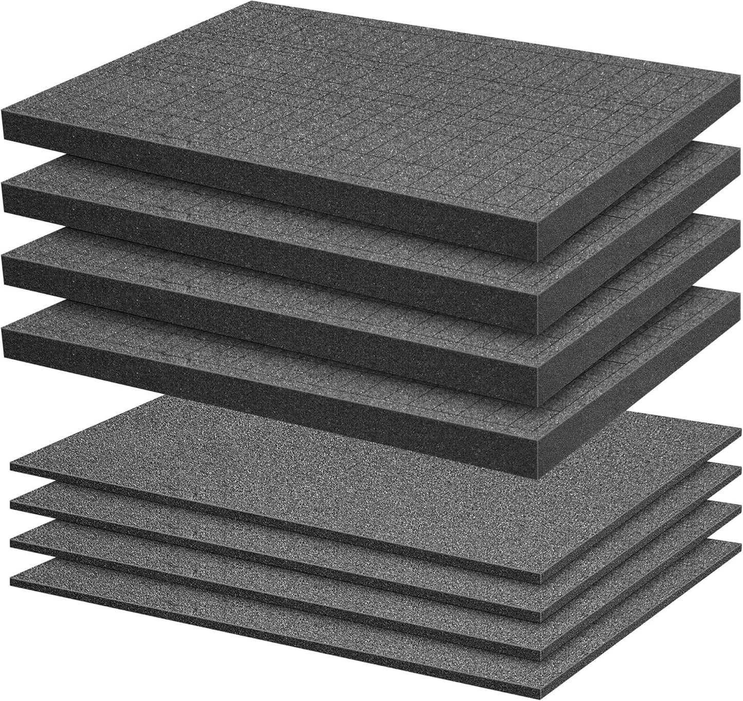 Sfcddtlg 8 Pieces Pick Apart Foam Insert- 2 Sizes Pick and Pluck Foam- Pluck Pre Cube Sheet Foam with Bottom Use for Board Game Box Cases Storage Drawer (16 Inch Long)