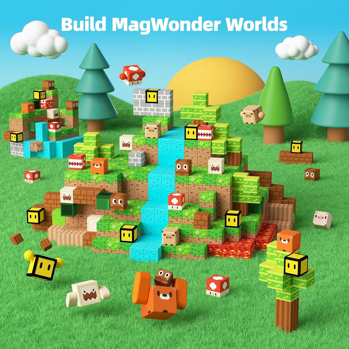 GobiDex 200PCS Magnetic Blocks Game-Based Building Toys for 3+ Years Old Boys Girls, Magnets Toys STEM Sensory Gift for Kids