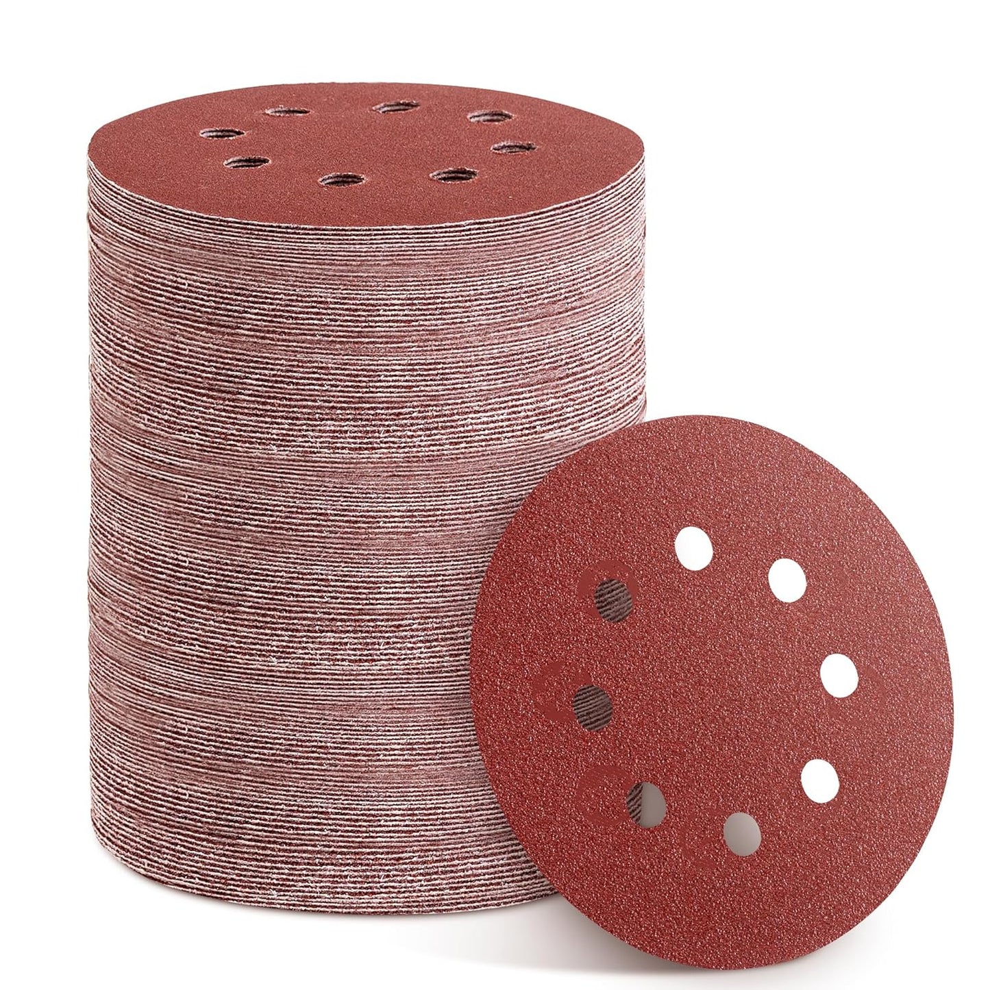 150pcs 60 Grit Sanding Discs, 5-Inch 8-Hole Sandpaper, for Woodworking or Automotive