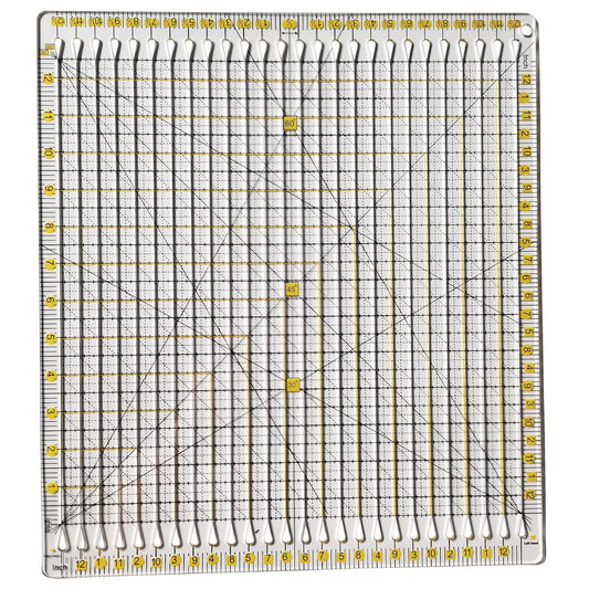 HONEYSEW Quilting Template Ruler Slotted Rulers Sewing Quilt Strip Rulers Guides for Fabric Precise Cutting Quilting Patterns Supplies 12.5"x12.5"