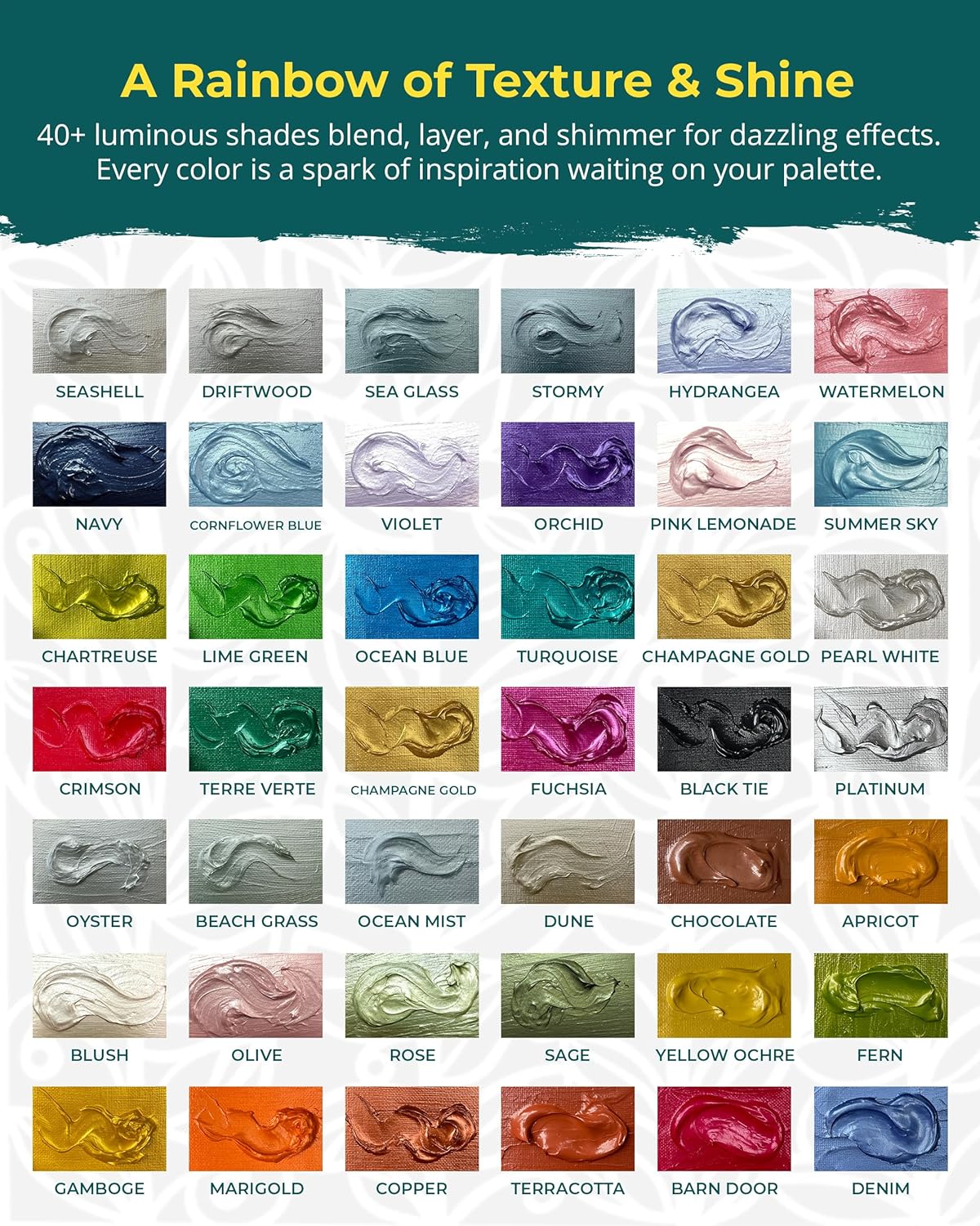 The Crafter's Workshop Stencil Butter - Caribbean Sea Acrylic Paint Set - Boutique Metallic Texture Paste for Art, Canvas, Journals, & Cards - 4 x 2oz Jars