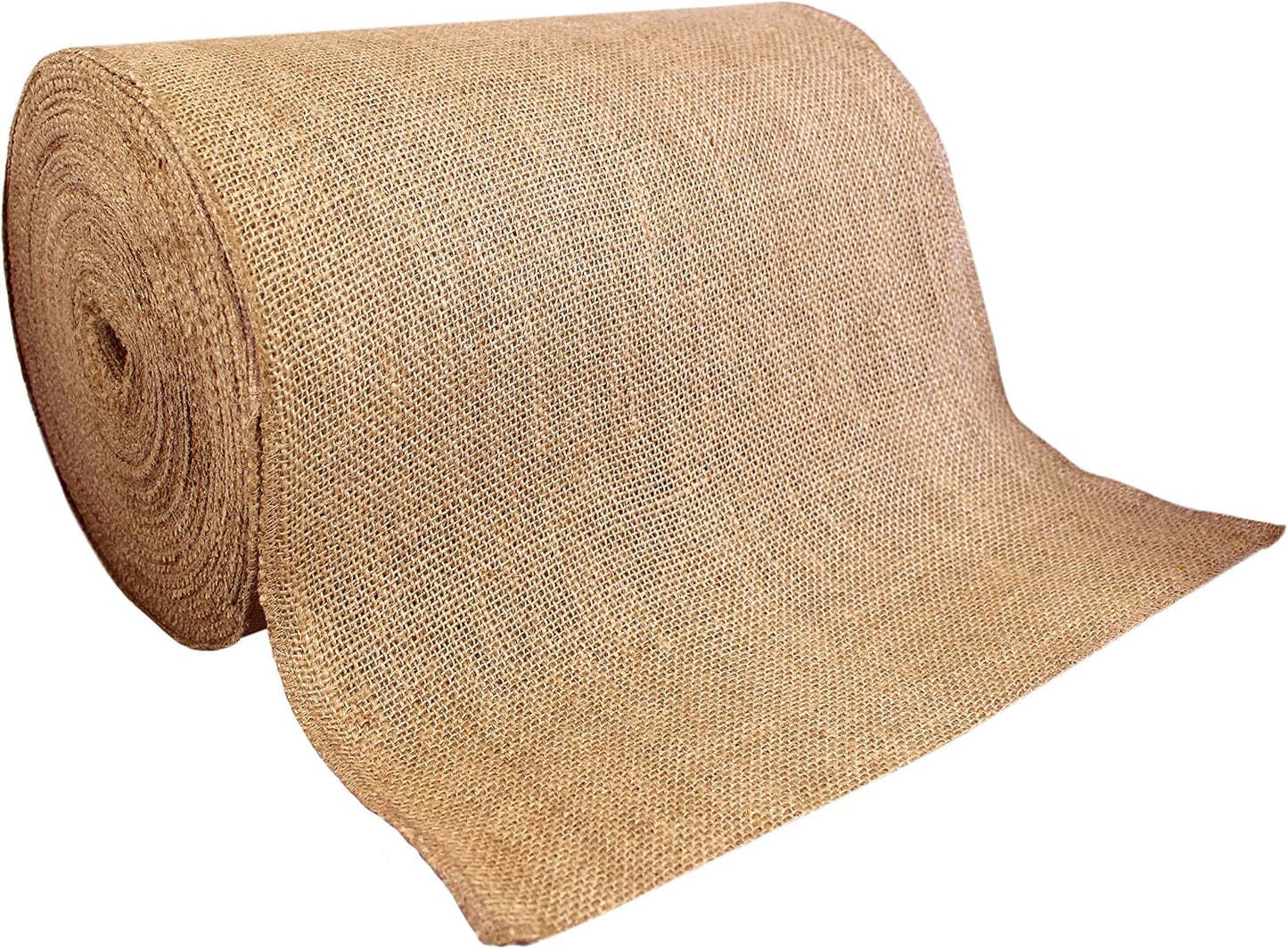 14" x 50yd NO-FRAY Burlap Roll ~ 15 - 25 Table Runners ~ Natural Long Fabric with Finished Edges. Perfect for Weddings, Placemats, Crafts. Decorate Without The Mess!