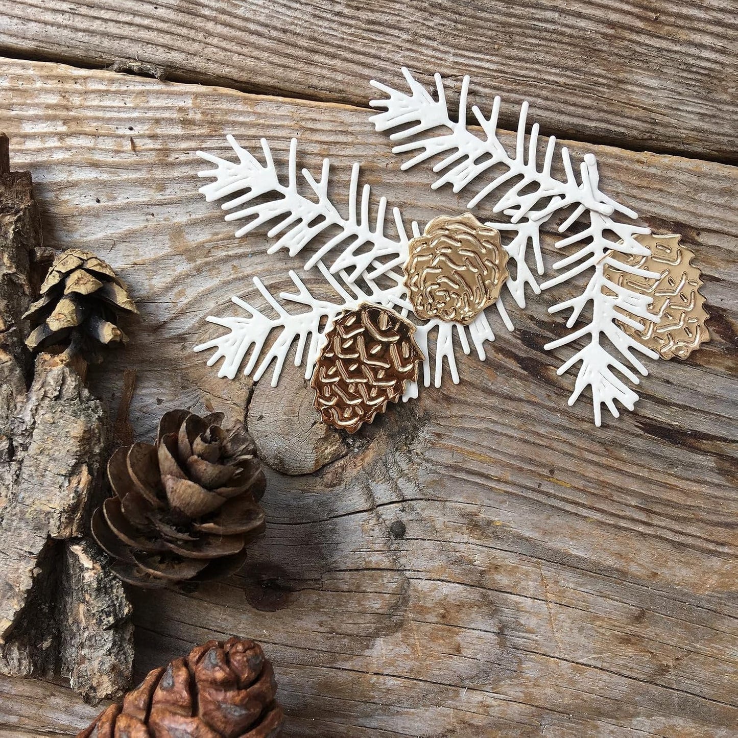 Mvchifay Cutting Dies Christmas Metal Stencils Scrapbooking Tool DIY Emboss Paper Card Making (Pine Trees-11x10cm)