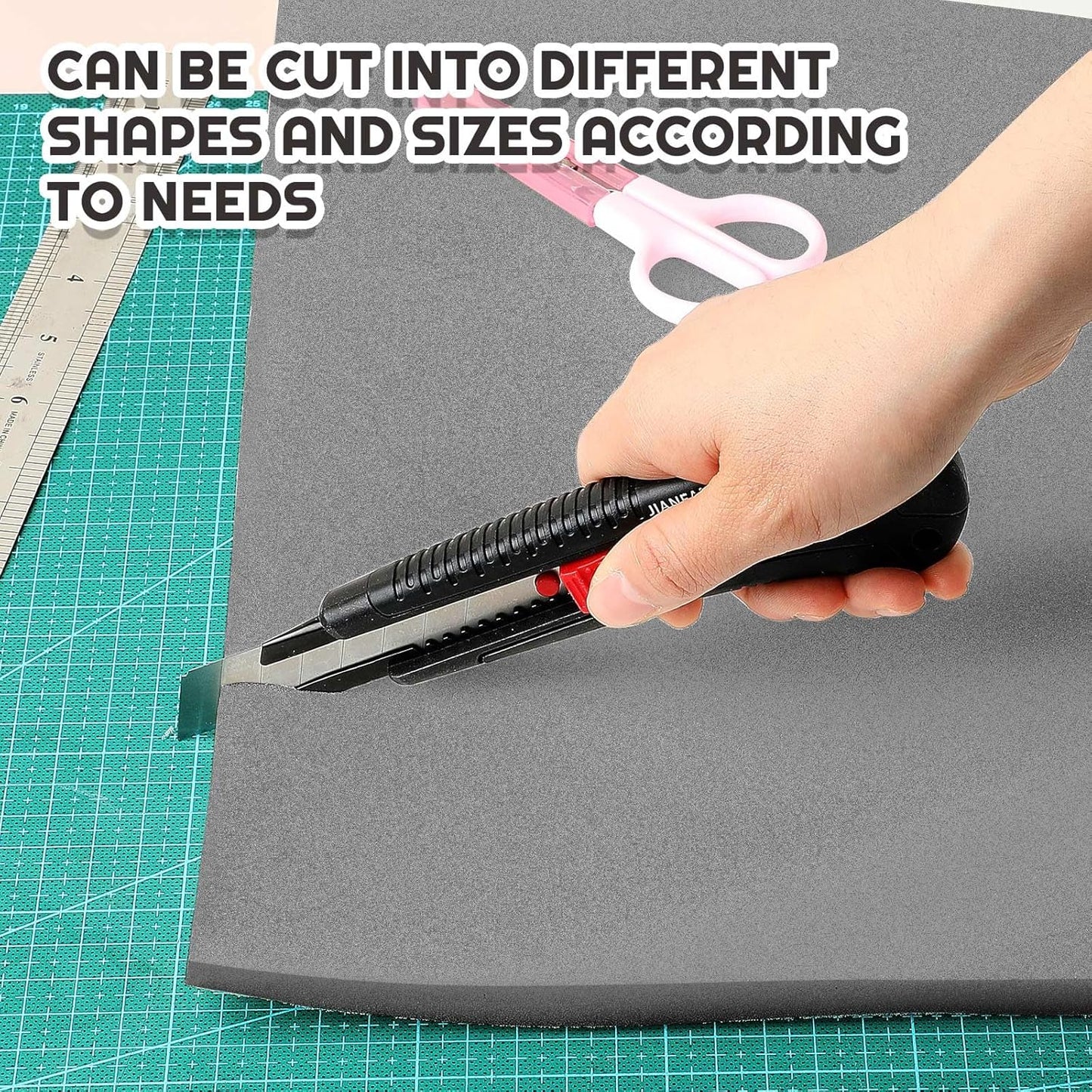 Amylove Polyurethane Foam 24" x 72" High Density Cushion Upholstery Foam Sheet for Seat Replacement DIY Projects Chairs Headboards Sofas Home (1/2" X 24" X 72",Gray)