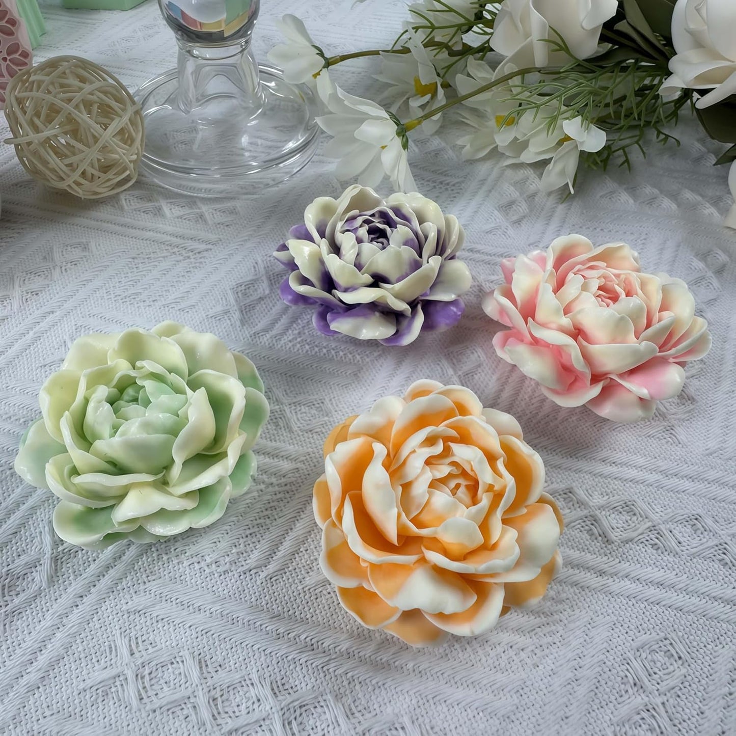 3D Jasmine Flower DIY Silicone Mold for Mousse Cake,Chocolate,Gum,Jelly,Ice,Soap,Candle,Wax,Aroma Plaster,Epoxy Decorations Making