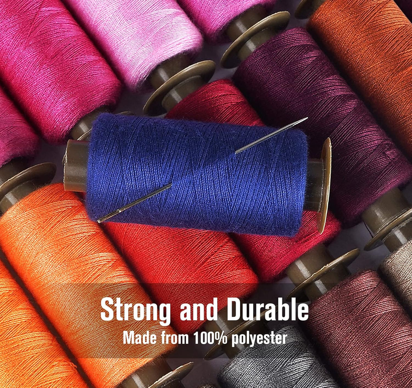 ilauke 95pcs Bobbins Sewing Thread Kit, 400 Yards Polyester Thread Assortment, Prewound Bobbins for Hand & Machine Sewing DIY & Home, 45 Colors