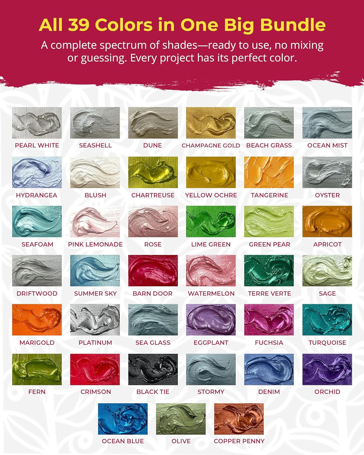 The Crafter's Workshop Stencil Butter — Boutique Texture Paste Gift Set for Artists & Crafters — Metallic Texture Paste for Canvas, Journals, DIY Cards — 39 Piece Set