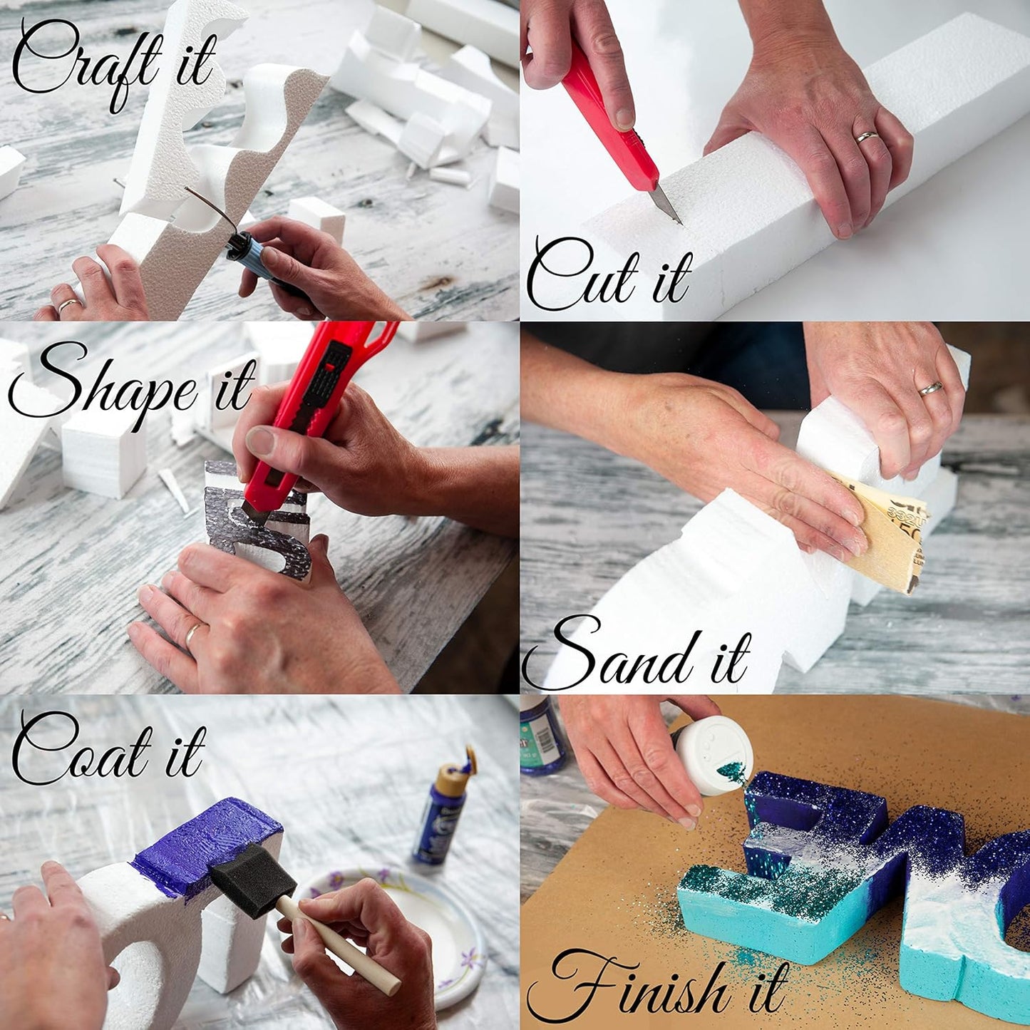 Silverlake 12x12x1.5 Craft Foam for Styrofoam Block Projects (5-Pack)