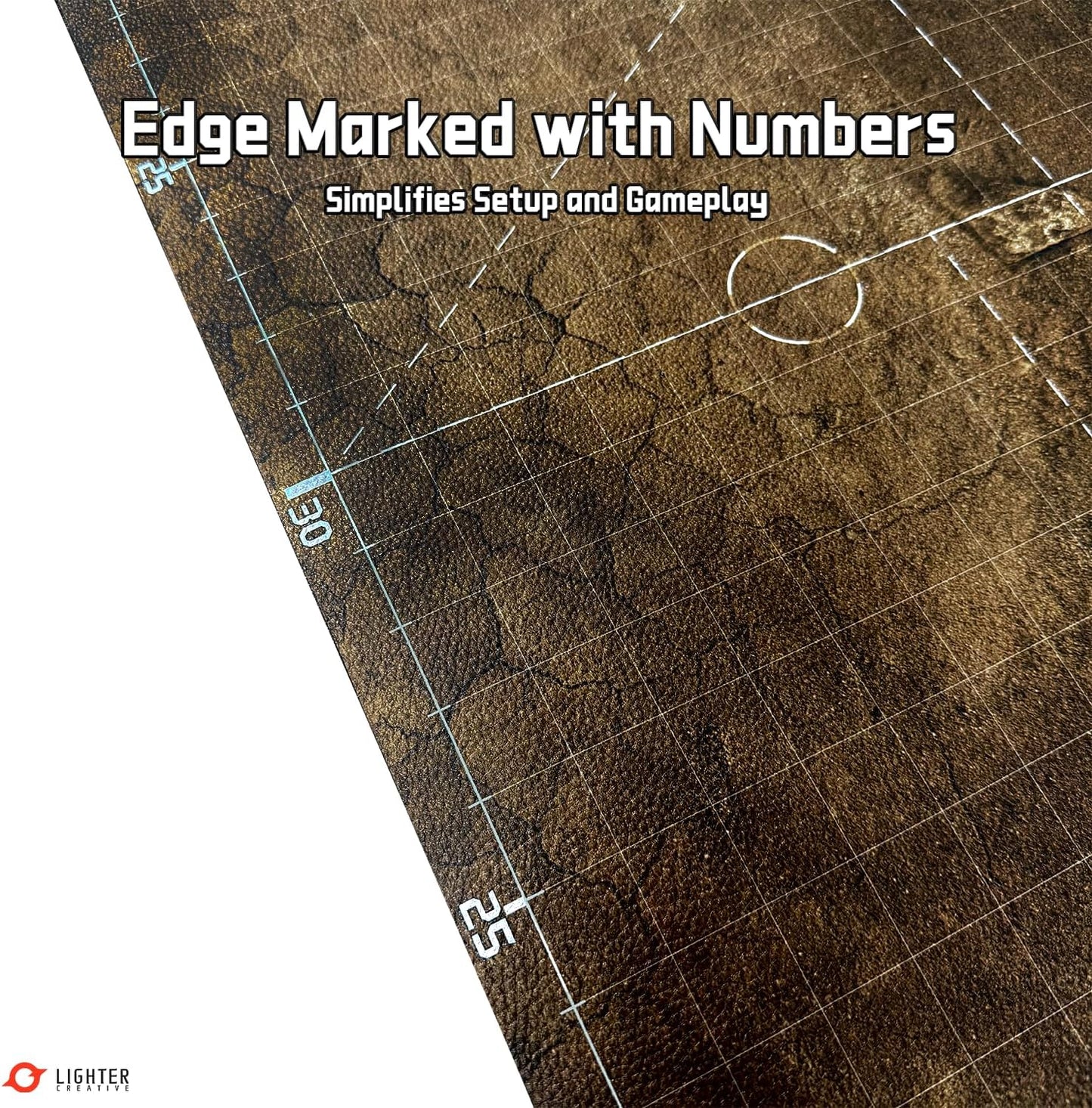 44'' x 60'' Battle Mat Gridded War-Gaming Mat for WH40K - Made of Synthetic Leather, 1.1mm Thickness (Doomsday Barrens)