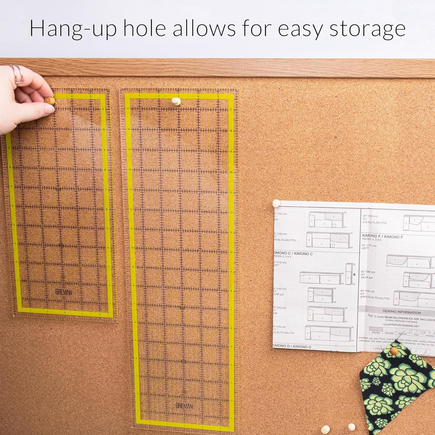 Breman Precision Quilting Rulers – 6x18 Inch Clear Acrylic Rulers for Quilting and Sewing – Laser-Cut Edge, Easy-Read Grid Lines, Angled Markers – Fabric Guide for Left & Right-Handed Users