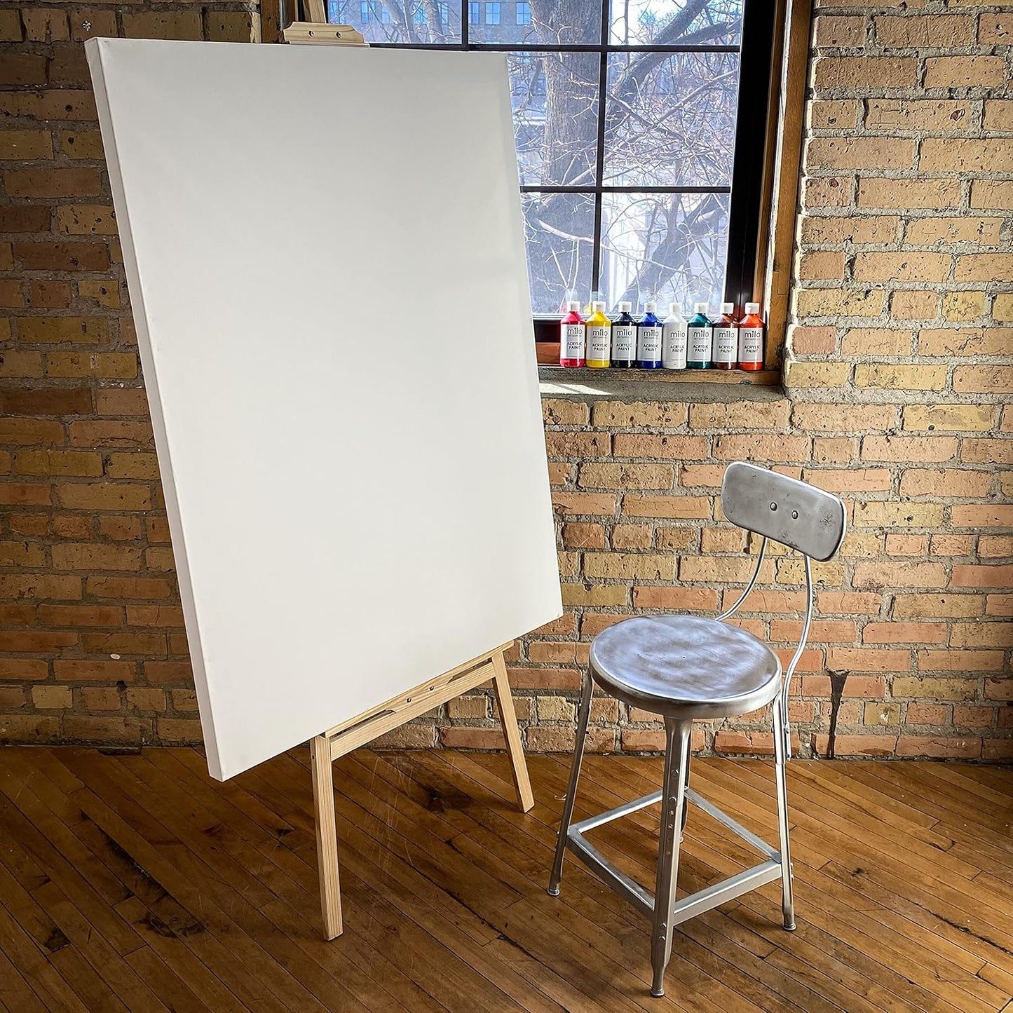 milo Stretched Artist Canvas | 48x60 inches | 2 Pack | 1.5” inch Thick Gallery Profile | 15 oz Primed Large Canvases for Painting, Ready to Paint Art Supplies for Acrylic, Oil