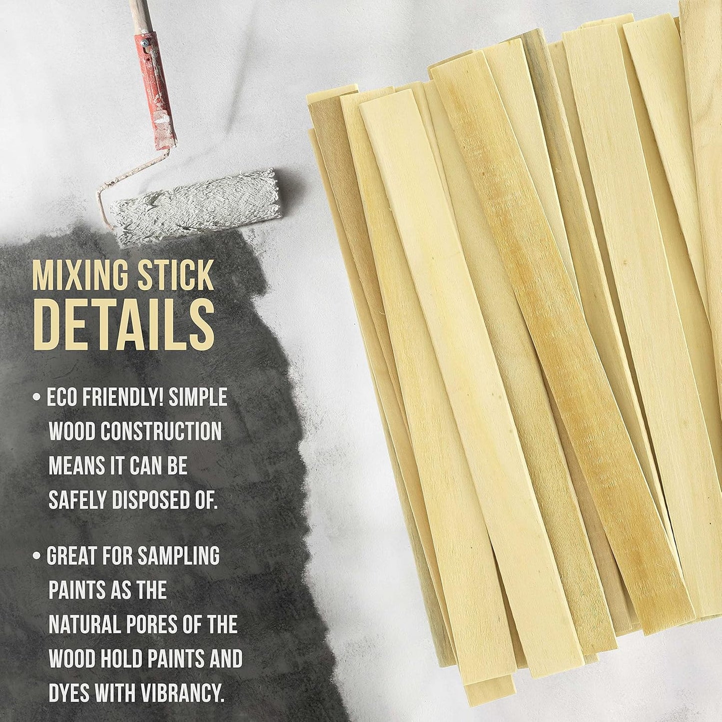 Custom Shop Craft and Paint Stirrers - 12" Premium Grade Wood - Full Case of 1000
