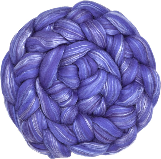 Merino Silk Luxe Tonal Designer Blend. Superfine Merino, Mulberry Silk, Tussah Silk. Top Roving for Spinning or Felting. Velvet Dream 4oz