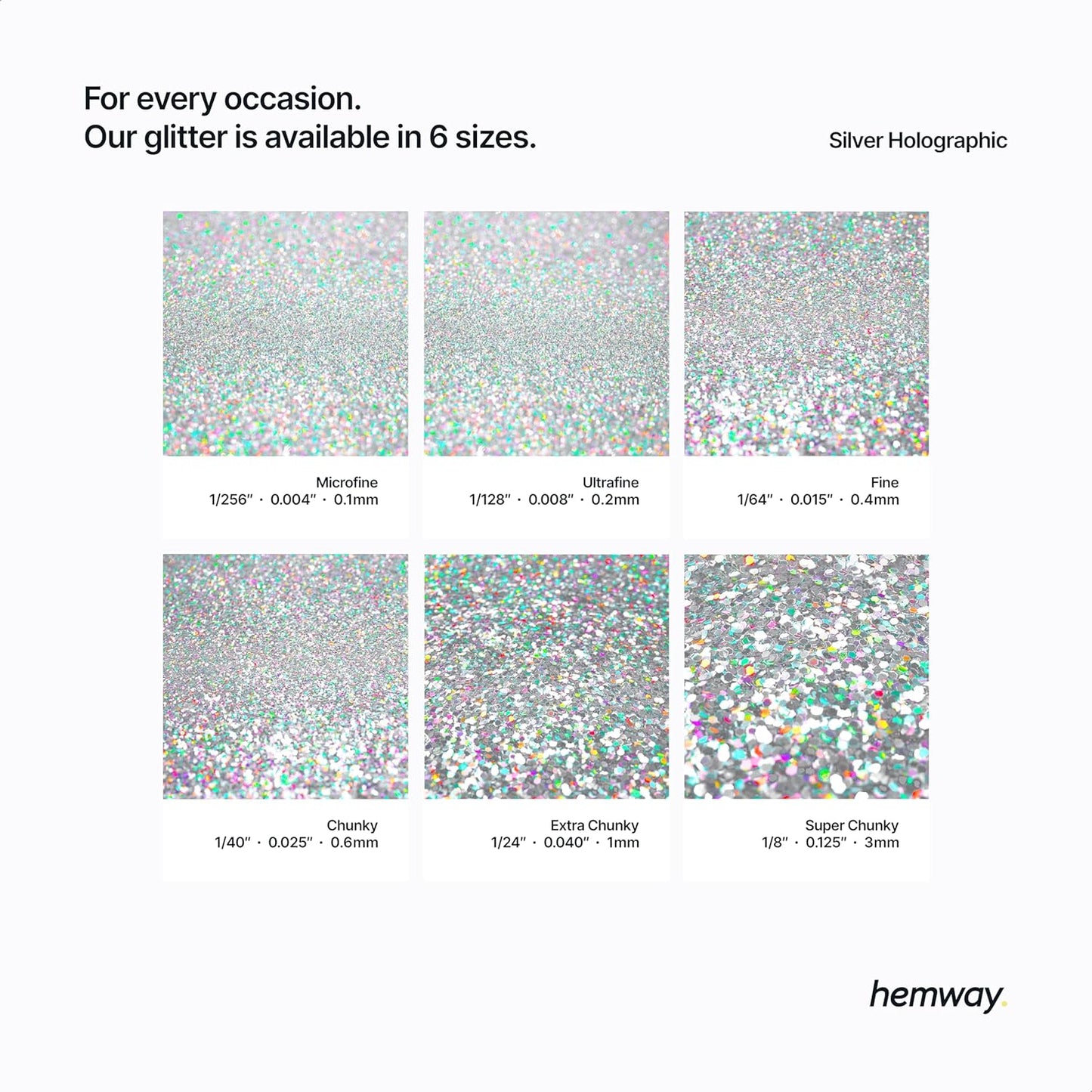 Hemway Polyurethane & Epoxy Resin Glitter Metallic Crystal Flake Additive for Flooring, Jewellery, Tumblers & Resin Moulds 100g / 3.5oz - Shaped (0.3mm x 1.5mm) - Silver Holographic Stars & Moons