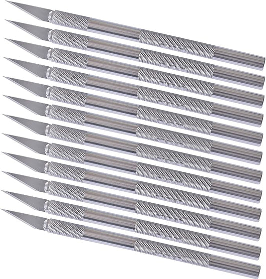 WA Portman Hobby Knife Set – 12pc Precision Craft Knife Set with SK5#11 Steel Hobby Blades – Art Cutter Tool for Paper, Vinyl, Leather, Plastic, Fabric, Wood – Essential DIY and Craft Supplies