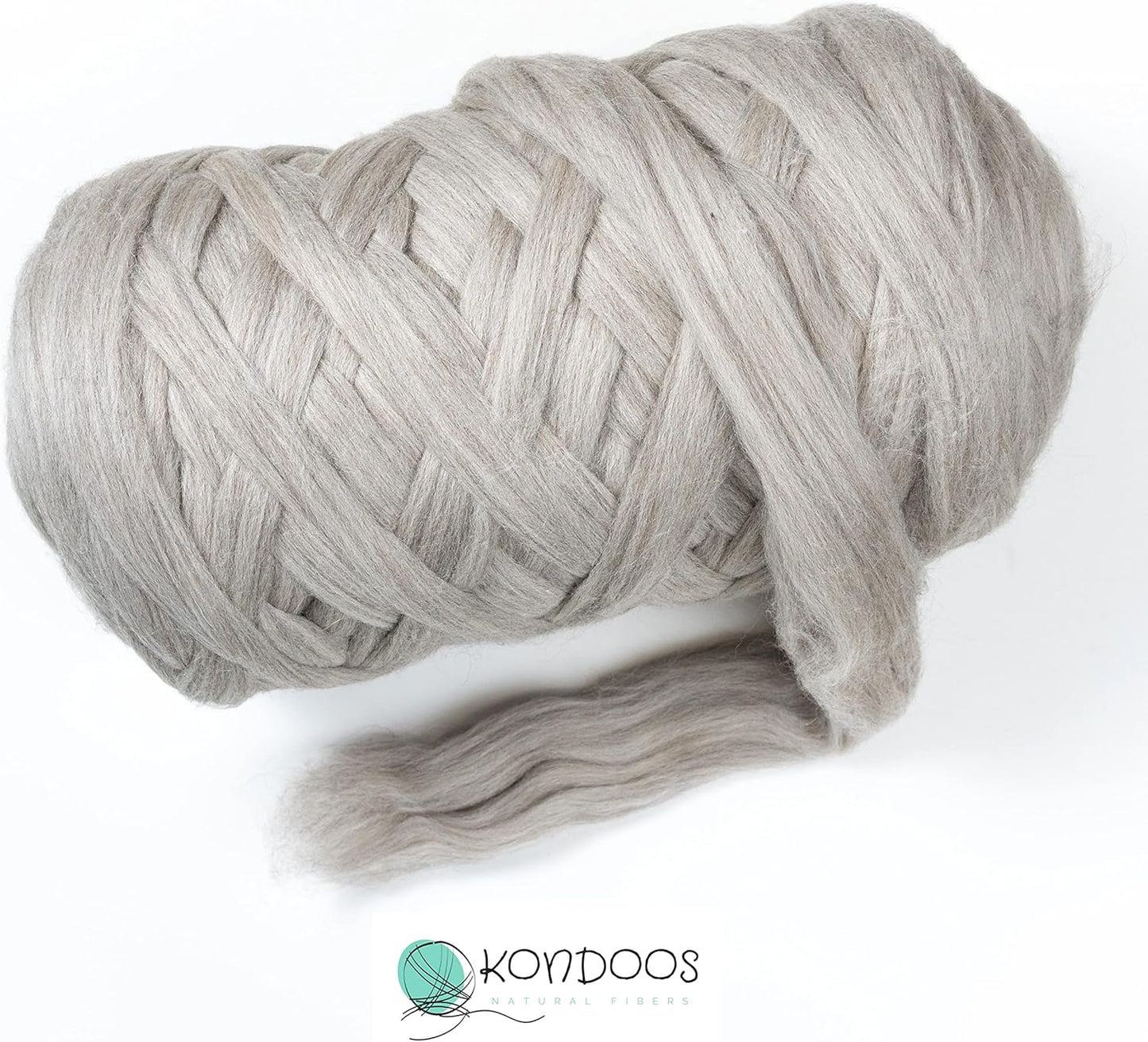 Chunky arm Yarn 8 lb XXL Natural Color un-Dyed Wool roving arm Knit Projects Spinning Felting Blankets and Tapestry (Gray 8 lb)