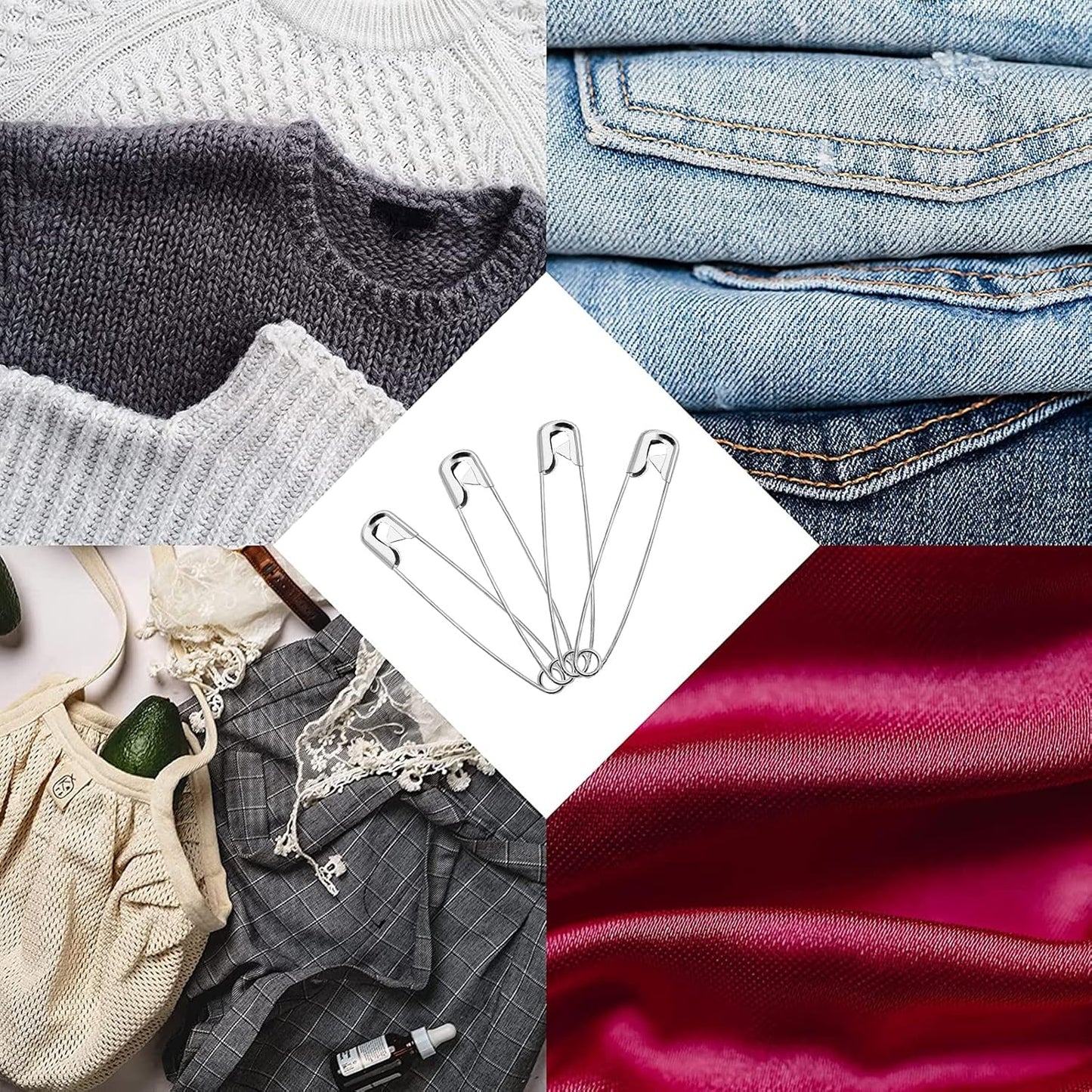 500 PCS 38mm / 1.5 Inch Heavy Duty Quilting Safety Pins, Medium Silver Metal Sewing Pins for DIY Crafts Jewelry Making Baby Clothing (Nickel Plated)": "