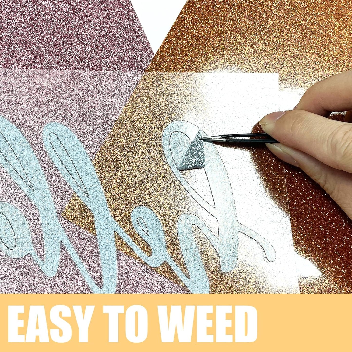 Silver Glitter HTV Heat Transfer Vinyl Rolls- 10" x 8ft. Glitter HTV Silver for Shirts. Iron on Vinyl and Heat Transfer Vinyl for All Cutters Machines. Easy to Cut & Weed Heat Vinyl Designs