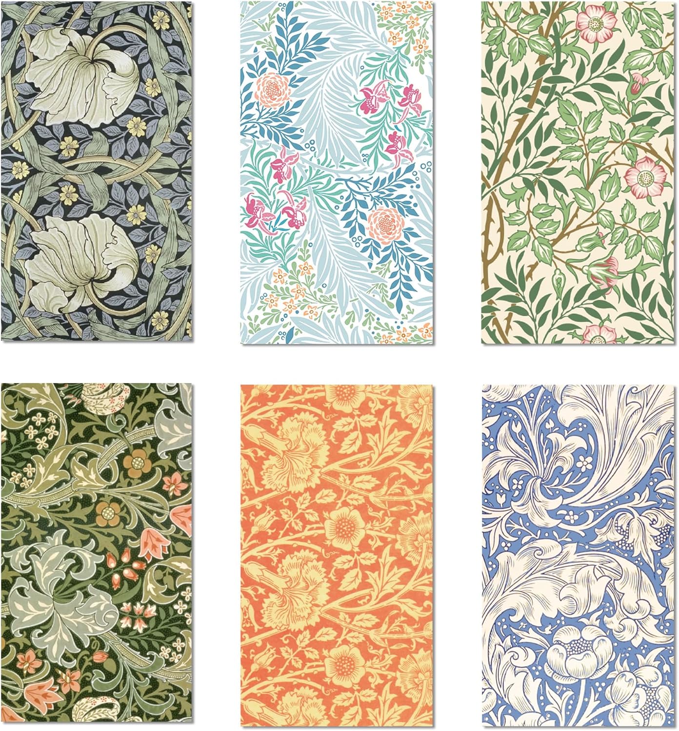 120PCS William Morris Floral Paper Napkins - 6 Vintage Wildflower Disposable Hand Towels for Bathroom, Dinner, Picnic, Wedding | 4.5"x8" | Disposable Napkins for Daily Use, Family Gatherings