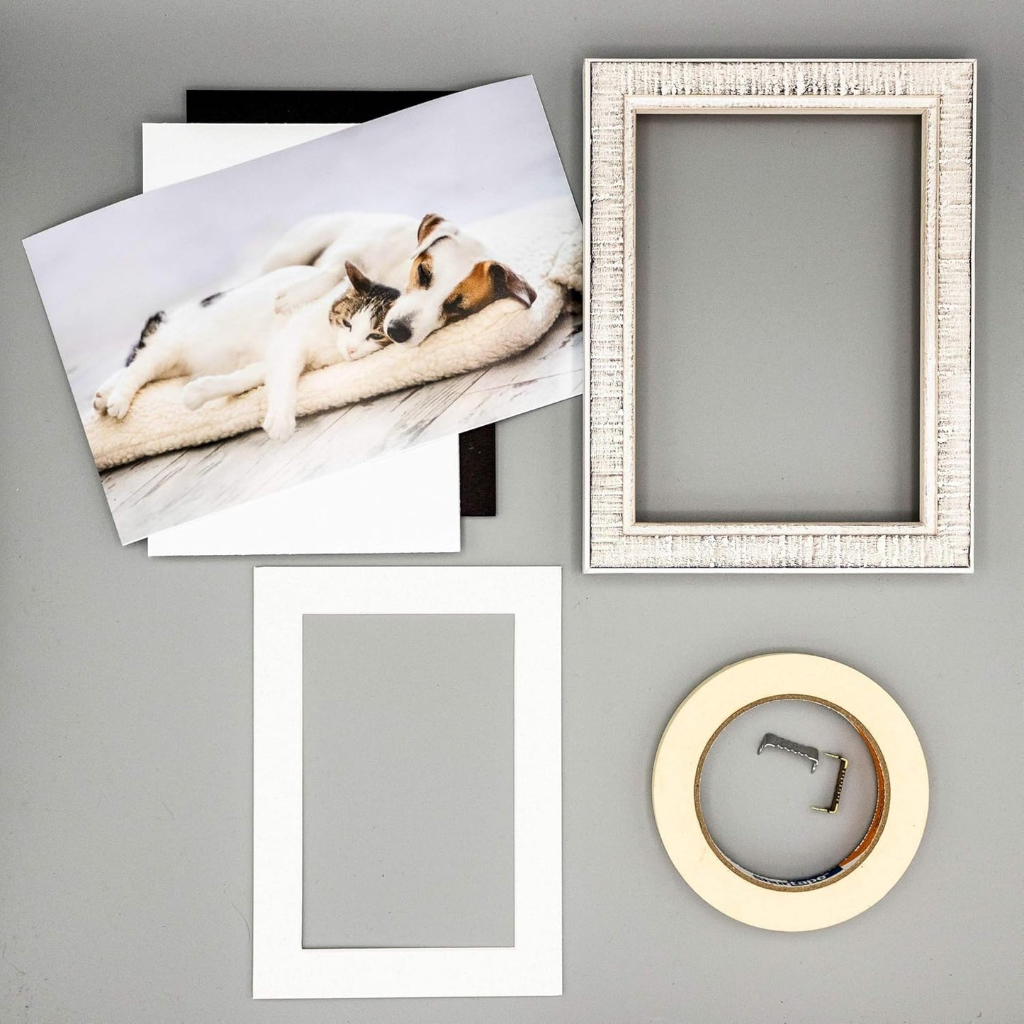 Poster Palooza 8x10 Mat Bevel Cut for 6x8 Photos - Acid Free Oyster Shell White Precut Matboard - For Pictures, Photos, Framing - 4-ply Thickness