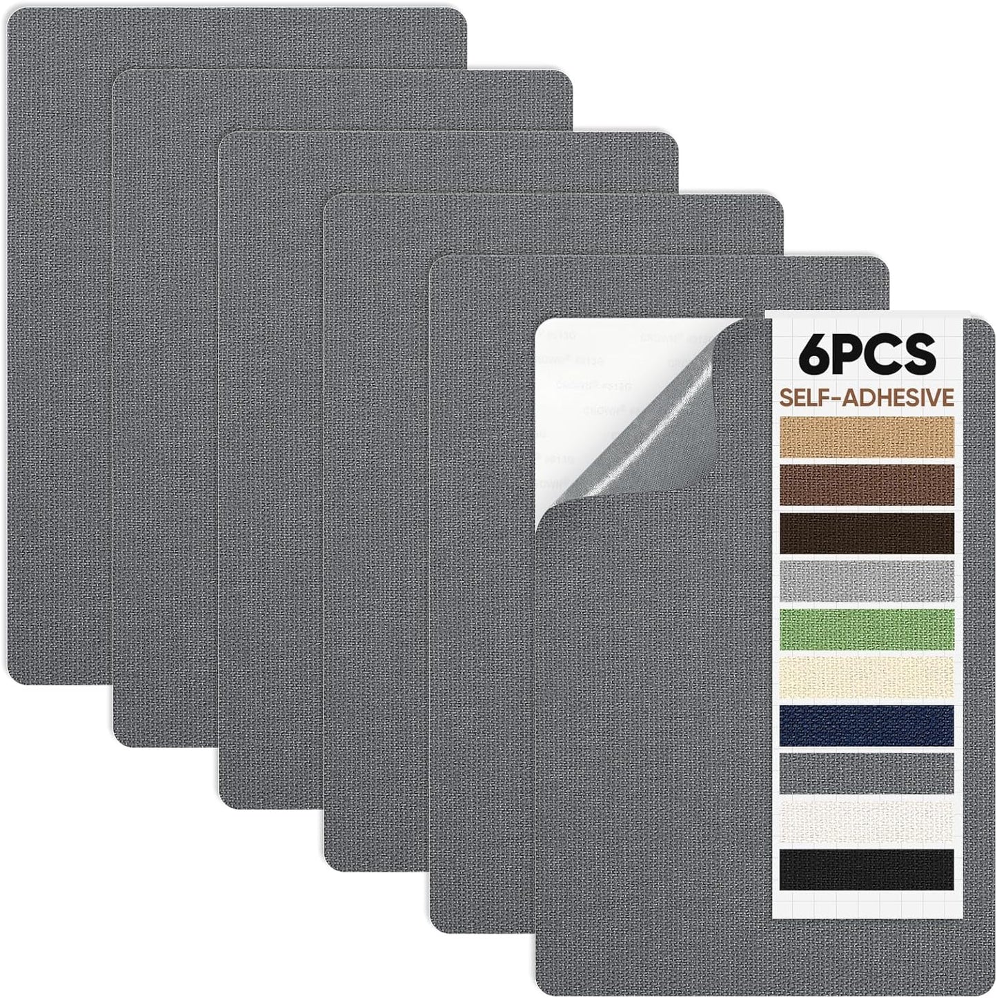 Canvas Patch 5.5 x 8 Inches 6Pcs Self-Adhesive Waterproof Canvas Patch Kit for Repairing Tents,Sofas,Boat Covers,Camping Chair,Awnings,Car Seats.(Dark Gray)