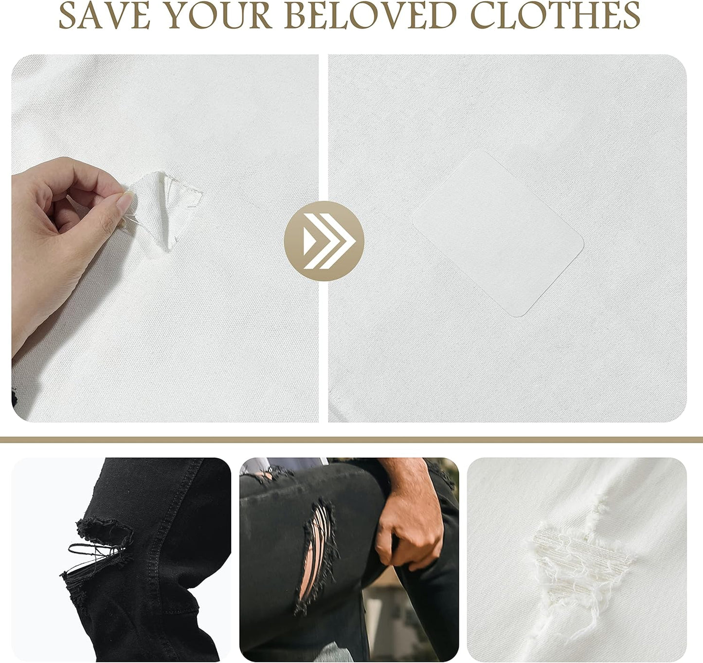 KING MOUNTAIN Iron-on Repair Patch 20 Pcs Pack,100% Cotton Iron-on Repair Patch,3" x4-1/4 with Back Glue Fabric Repair Kit,Repair Denim, Clothes and Fabric (White1.0