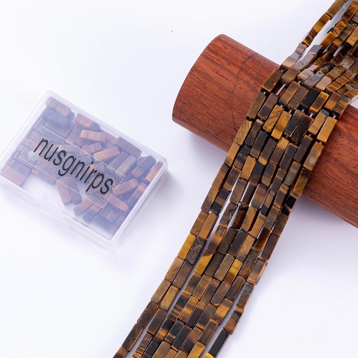 Natural Yellow Tiger Eye Rectangle Tube Beads 4x13mm 38cm/str Loose Semi Gemstone Stone Beads for Making Bracelets Necklace Earrings